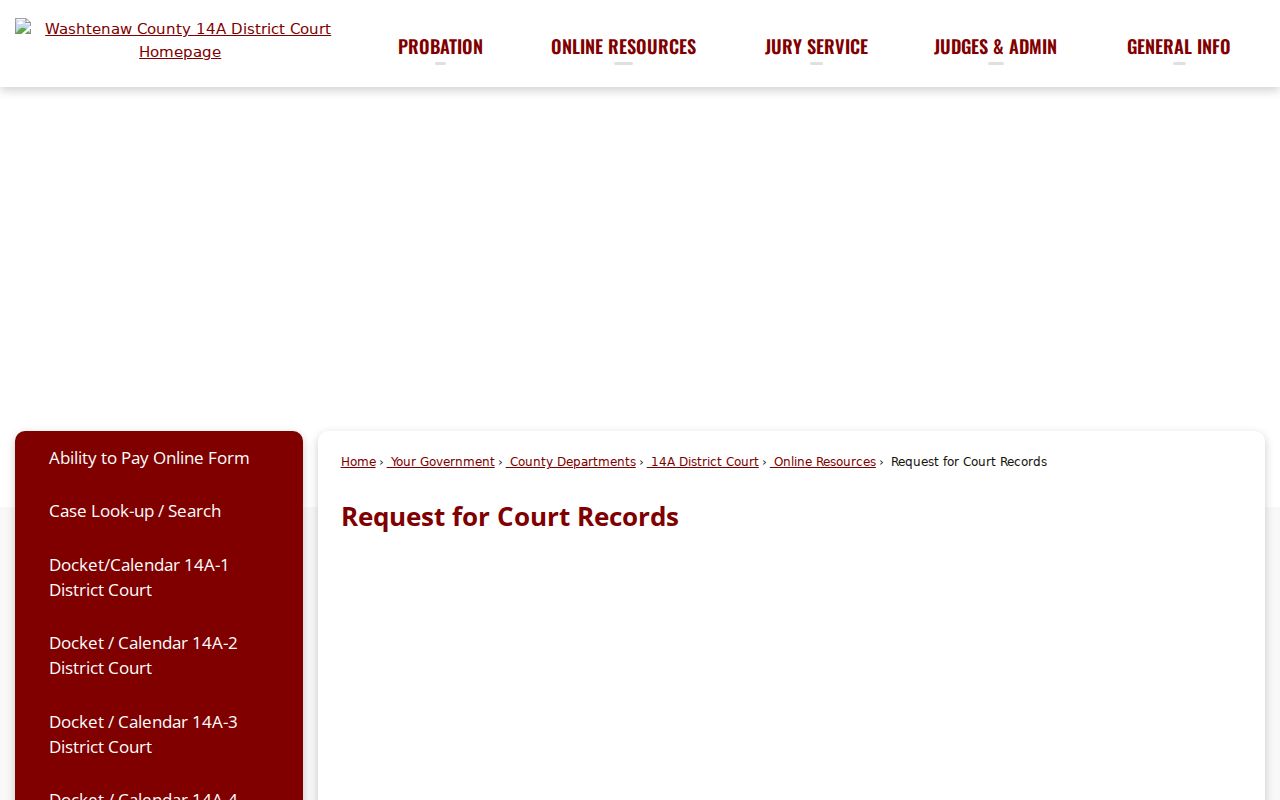 Washtenaw County criminal court records request and case links